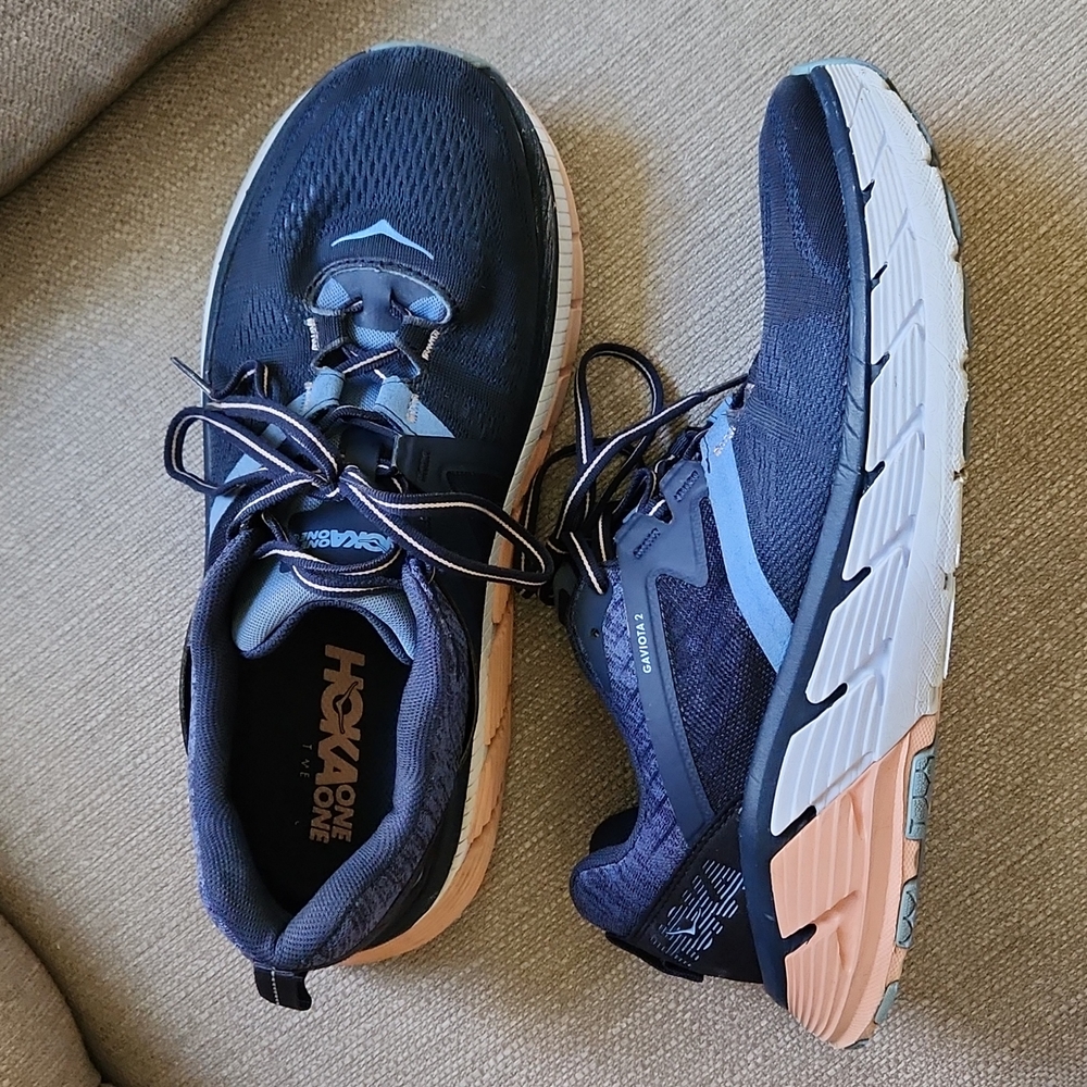 HOKA One One Gaviota 2 Mood Indigo/Dusty Pink Mesh Running Shoe 10.5